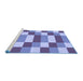 Sideview of Machine Washable Transitional Sky Blue Rug, wshpat3552blu