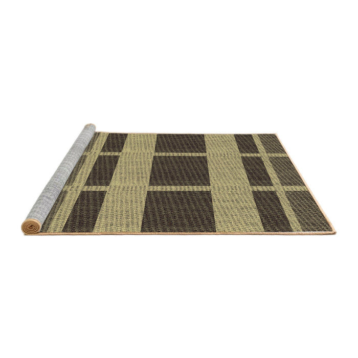 Sideview of Machine Washable Transitional Chocolate Brown Rug, wshpat3553brn