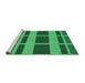 Sideview of Machine Washable Transitional Deep Emerald Green Rug, wshpat3553grn