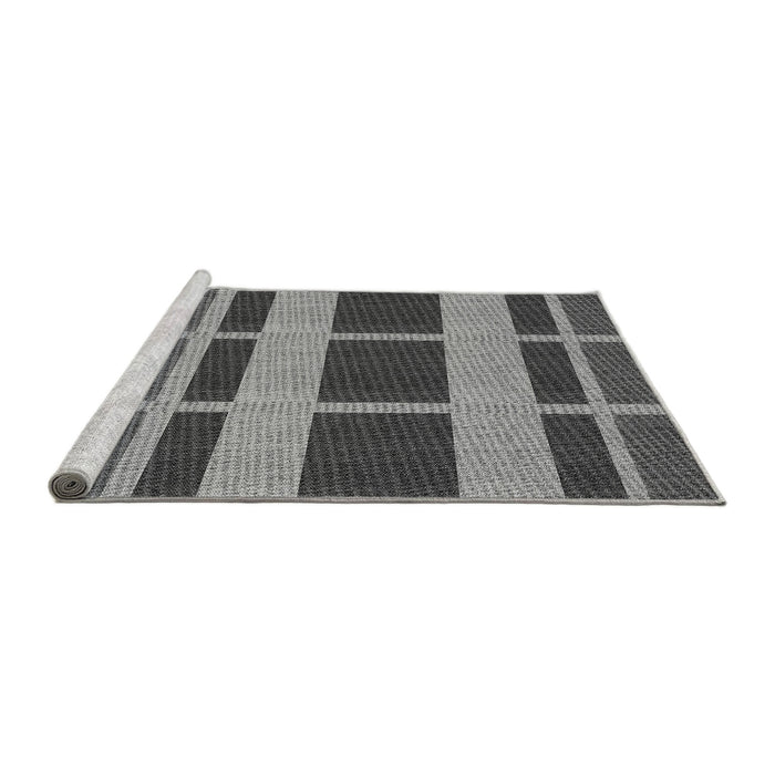 Sideview of Machine Washable Transitional Dark Gray Rug, wshpat3553gry