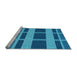 Sideview of Machine Washable Transitional Blue Rug, wshpat3553lblu