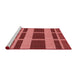 Sideview of Machine Washable Transitional Red Rug, wshpat3553rd