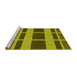 Sideview of Machine Washable Transitional Green Rug, wshpat3553yw