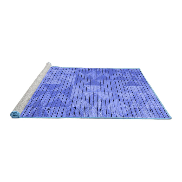 Sideview of Machine Washable Transitional Sky Blue Rug, wshpat3554blu