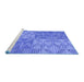 Sideview of Machine Washable Transitional Sky Blue Rug, wshpat3554blu