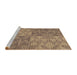 Sideview of Machine Washable Transitional Sienna Brown Rug, wshpat3554brn