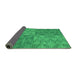 Thickness of Patterned Neon Green Rug, pat3554grn