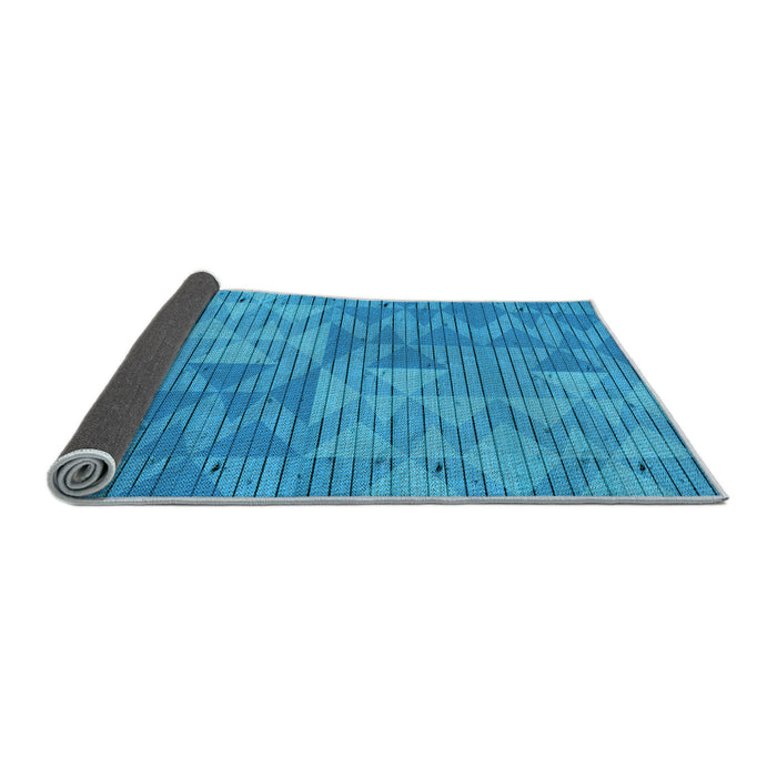 Thickness of Patterned Blue Rug, pat3554lblu