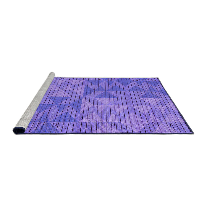Sideview of Machine Washable Transitional Purple Mimosa Purple Rug, wshpat3554pur