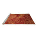 Sideview of Machine Washable Transitional Orange Red Orange Rug, wshpat3555org