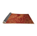 Thickness of Patterned Orange Red Orange Rug, pat3555org