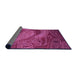 Thickness of Patterned Neon Pink Rug, pat3555pur