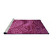 Sideview of Machine Washable Transitional Neon Pink Rug, wshpat3555pur