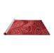 Sideview of Machine Washable Transitional Red Rug, wshpat3555rd