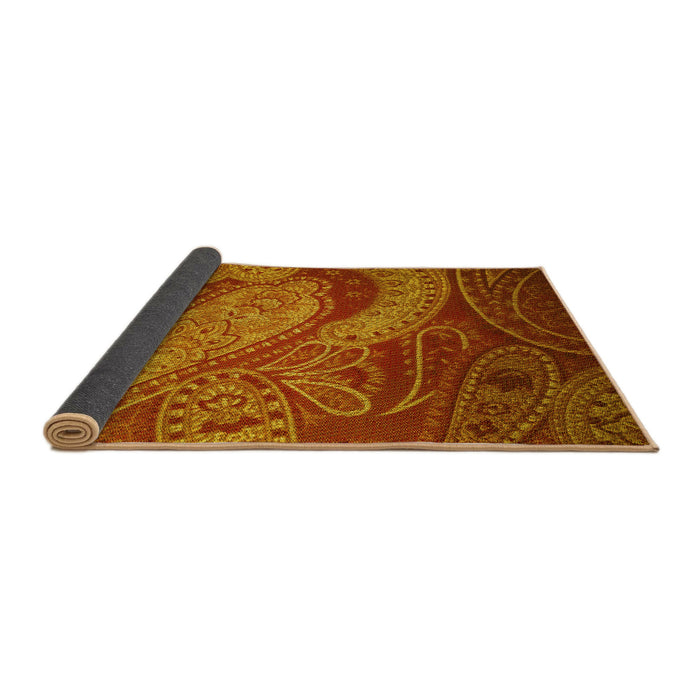 Thickness of Patterned Neon Orange Rug, pat3555yw