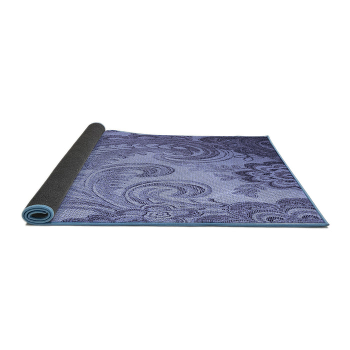 Thickness of Patterned Slate Blue Rug, pat3556blu