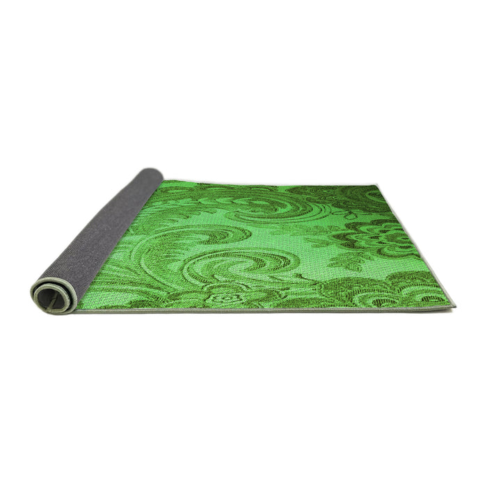 Thickness of Patterned Forest Green Rug, pat3556grn