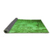 Thickness of Patterned Forest Green Rug, pat3556grn