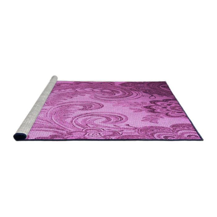 Sideview of Machine Washable Transitional Violet Purple Rug, wshpat3556pur