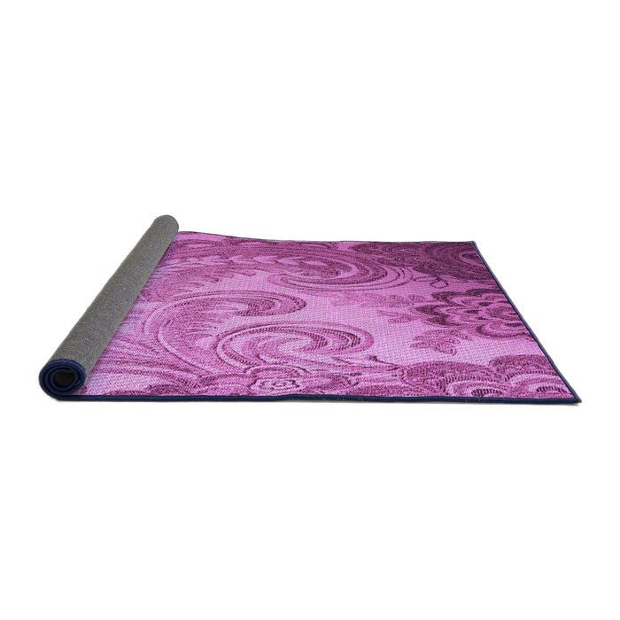 Thickness of Patterned Violet Purple Rug, pat3556pur
