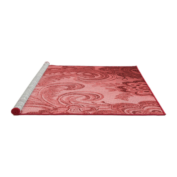 Sideview of Machine Washable Transitional Red Rug, wshpat3556rd