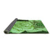 Thickness of Patterned Emerald Green Rug, pat3557grn