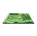 Sideview of Machine Washable Transitional Emerald Green Rug, wshpat3557grn
