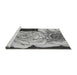 Sideview of Machine Washable Transitional Silver Gray Rug, wshpat3557gry