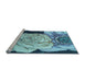 Sideview of Machine Washable Transitional Blue Rug, wshpat3557lblu