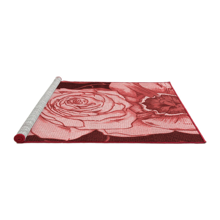 Sideview of Machine Washable Transitional Light Coral Pink Rug, wshpat3557rd