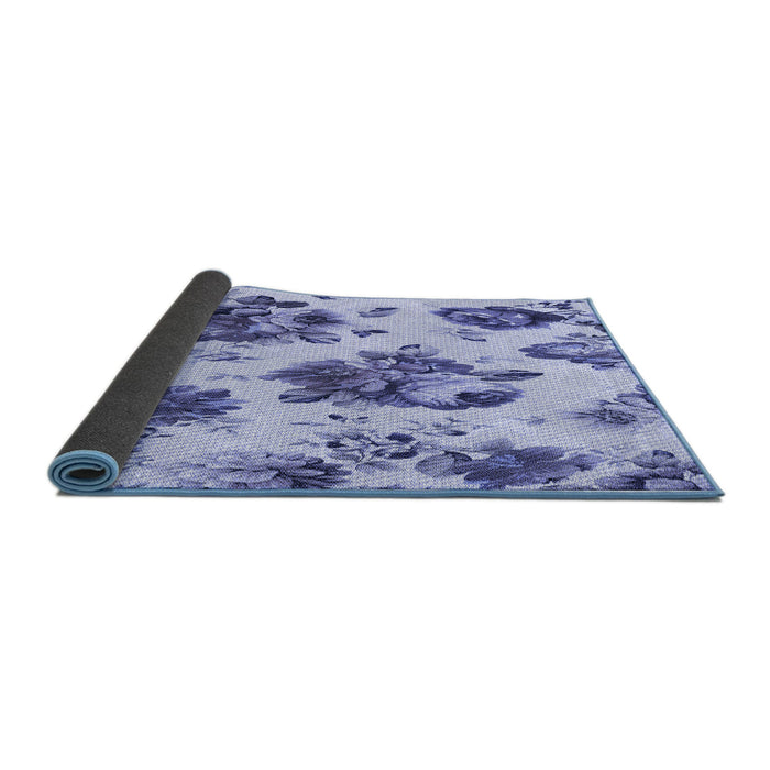 Thickness of Patterned Blue Rug, pat3558blu