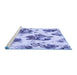 Sideview of Machine Washable Transitional Blue Rug, wshpat3558blu