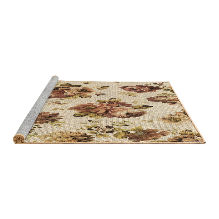 Sideview of Machine Washable Transitional Khaki Gold Rug, wshpat3558brn