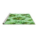 Sideview of Machine Washable Transitional Dark Lime Green Rug, wshpat3558grn
