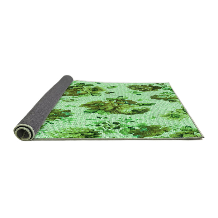 Thickness of Patterned Dark Lime Green Rug, pat3558grn
