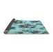 Thickness of Patterned Deep-Sea Green Rug, pat3558lblu