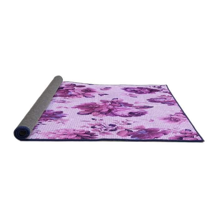 Thickness of Patterned Blossom Pink Rug, pat3558pur