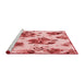 Sideview of Machine Washable Transitional Red Rug, wshpat3558rd