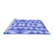 Sideview of Machine Washable Transitional Blue Rug, wshpat3559blu