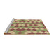 Sideview of Machine Washable Transitional Chestnut Red Rug, wshpat3559brn