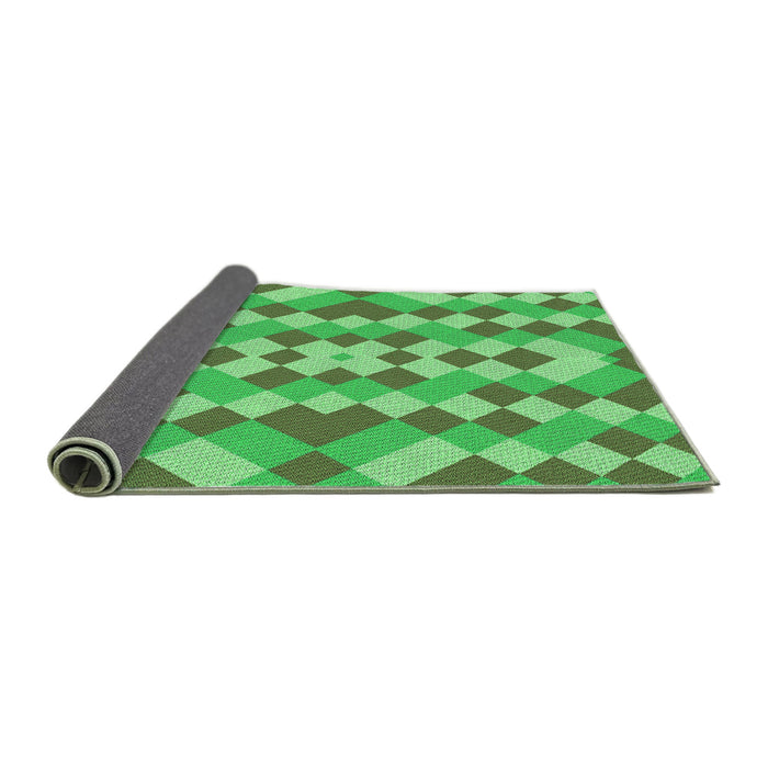 Thickness of Patterned Dark Lime Green Rug, pat3559grn