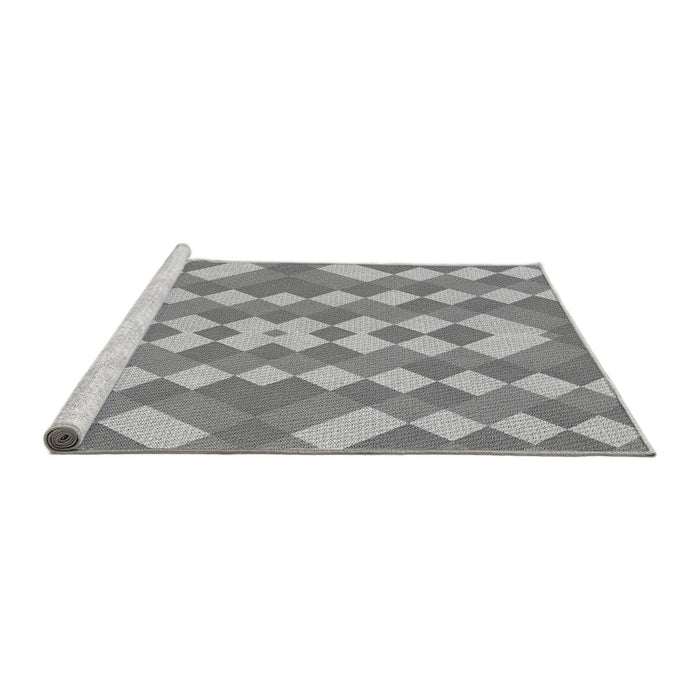 Sideview of Machine Washable Transitional Silver Gray Rug, wshpat3559gry