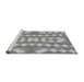 Sideview of Machine Washable Transitional Silver Gray Rug, wshpat3559gry