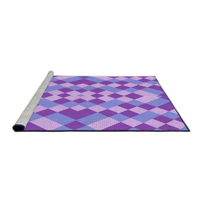 Sideview of Machine Washable Transitional Bright Lilac Purple Rug, wshpat3559pur
