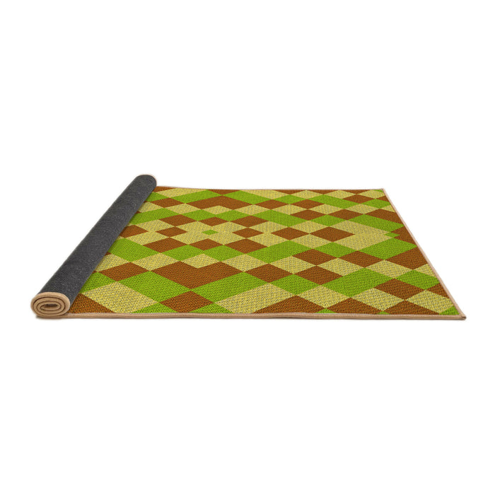 Thickness of Patterned Neon Yellow Green Rug, pat3559yw