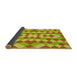 Thickness of Patterned Neon Yellow Green Rug, pat3559yw