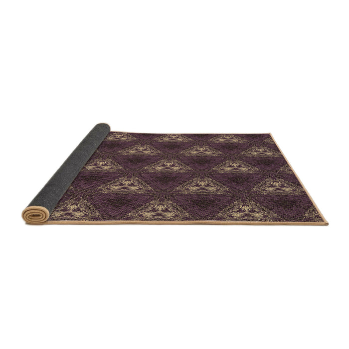 Thickness of Patterned Dark Almond Brown Rug, pat356brn