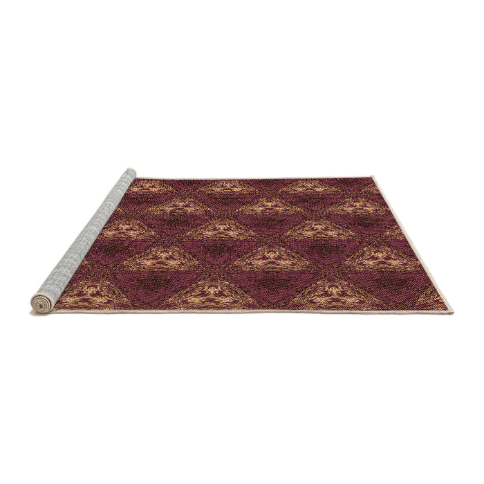 Sideview of Machine Washable Transitional Chestnut Red Rug, wshpat356org