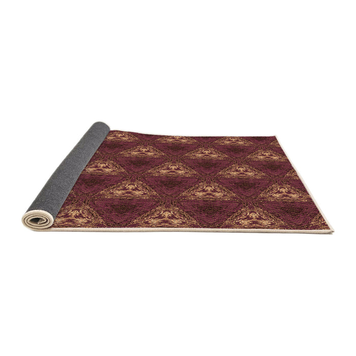 Thickness of Patterned Chestnut Red Rug, pat356org