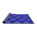 Thickness of Patterned Bright Blue Rug, pat356pur